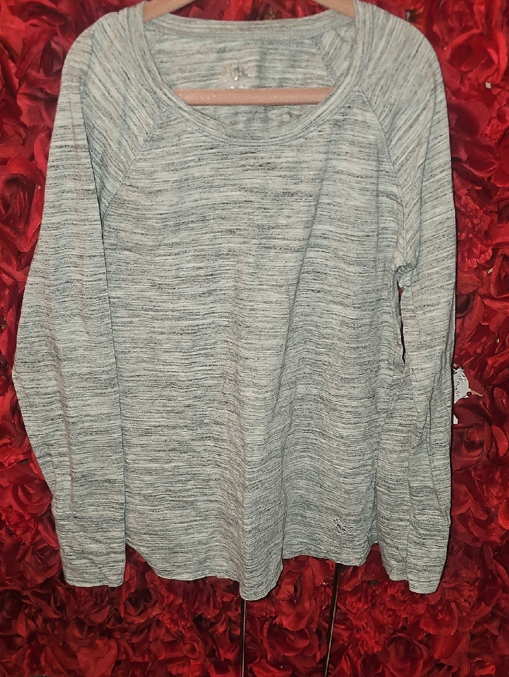 Justice Girls Heathered Gray Marled Long-Sleeve shirt Size 12